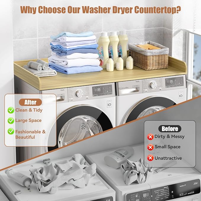 Washer Dryer Countertop, 27.5" D x 54" W Washer and Dryer Topper Covers - Image 4