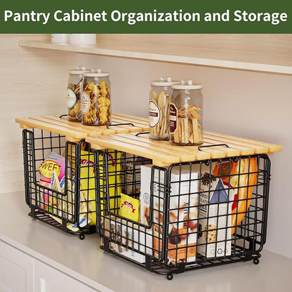 Wire Storage Basket for Kitchen Pantry: GGIU Stackable Kitchen Counter - Image 2