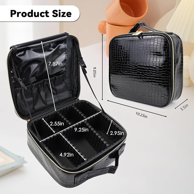 Travel Makeup Bag Makeup Cosmetic Train Case Organizer Portable Storage Bag - Image 5