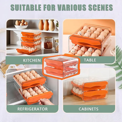 Refrigerator egg rack, egg container, egg storage box, double-layer transparent - Image 7