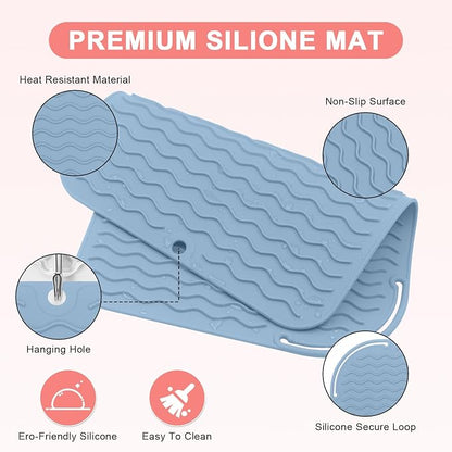Plus Size Silicone Heat Resistant Mat, Portable Travel Hot Tools Pad Cover - Image 3