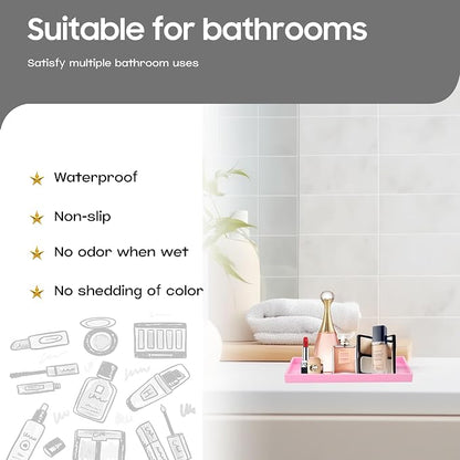 Vanity and Bathroom Tray, 7.7" ABS Countertop Organizer, Waterproof Vanity Tray - Image 2