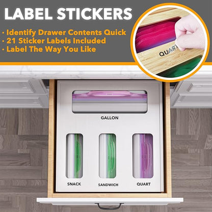 SpaceAid Bag Storage Organizer for Kitchen Drawer, Bamboo Organizer, Compatible - Image 4