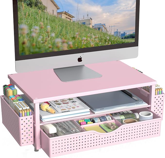 Spacrea Desk Organizer and Accessories, Computer Monitor Stand Riser by Spacrea