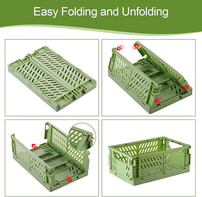 6-Pack Small Pastel Plastic Storage Baskets, Collapsible Crates - Image 4