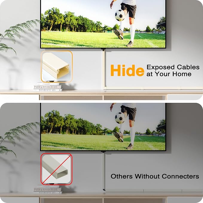Delamu 157in Cord Hider, Cord Cover Wall Cable Management, Paintable Wire Cover - Image 4