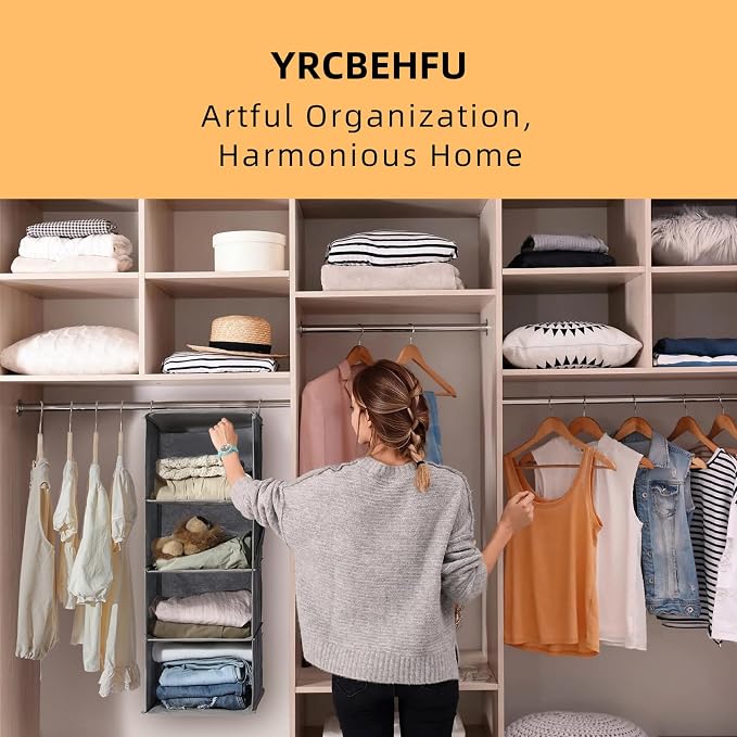 2 Packs Hanging Closet Organizer, 6-Shelf Closet Organizers and Storage - Image 3