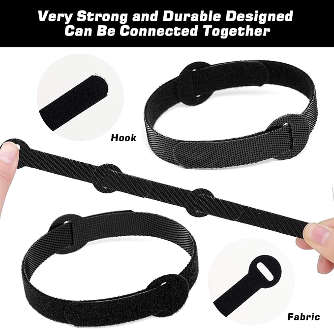 200PCS Reusable Fastening Cable Ties, 6-Inch Cable Straps Cable Management - Image 3