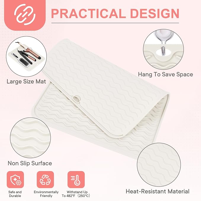 Oversize Silicone Heat Resistant Mat, Portable Travel Mat Cover - Image 4
