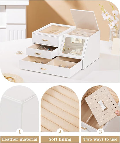 Homde Women Mirror Jewelry Box: Organizer Case - Image 6