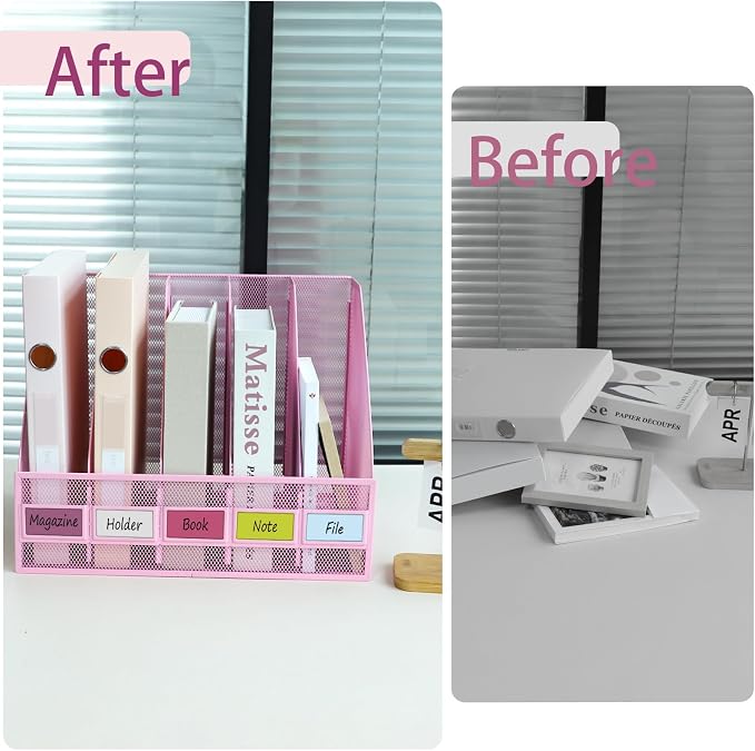 Desk Organizers, Metal Magazine File Holder - Image 5