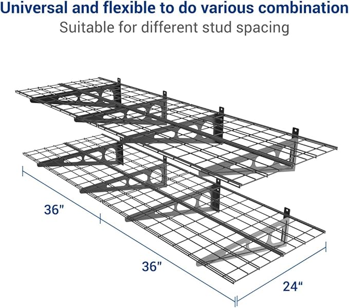 FLEXIMOUNTS WR26B-SBA 2' x 6' Wall Shelf Garage Storage Rack - Image 2