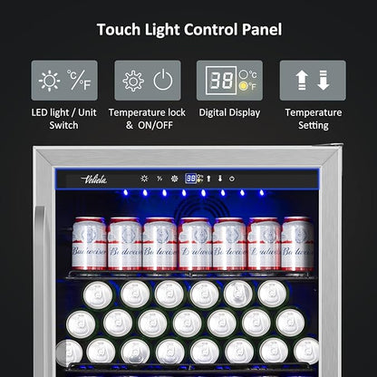 24 Inch Beverage Refrigerator Cooler, 210 Cans Wide Beverage and Beer Fridge - Image 3
