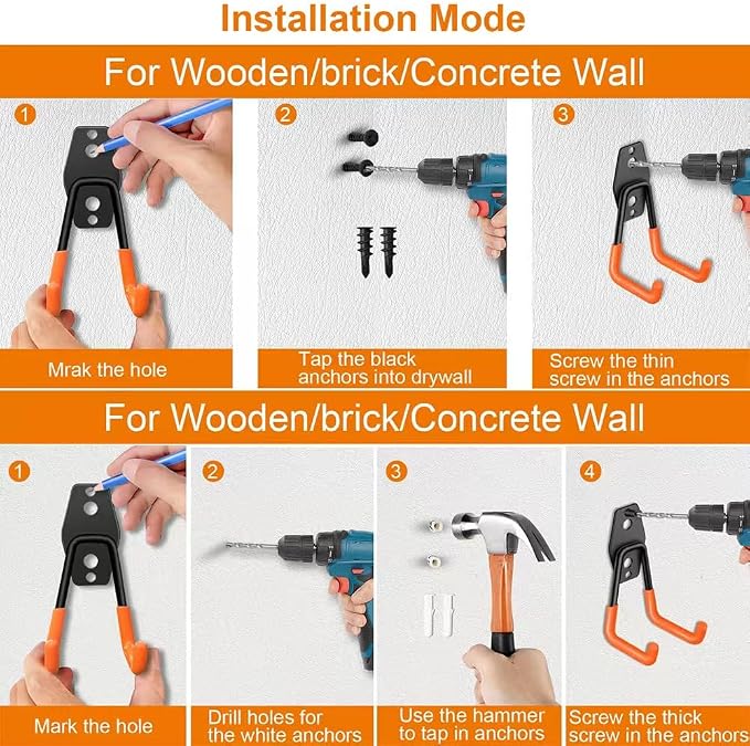 Garage Hooks Pack of 12, Garage Storage System Hooks - Image 6