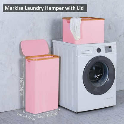 Slim Laundry Basket, 60L Laundry Hamper - Image 3