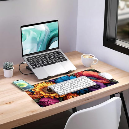 Flower Gaming Mouse Pad 31.5"x11.8"Desk Mat Anti-Slip Rubber Base & Durable - Image 7