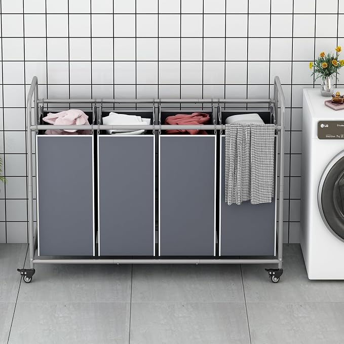 Laundry Sorter 4 Section Hamper Sorter - Image 2