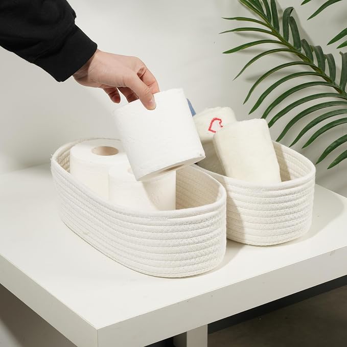 Temary Bathroom Organizer Bin, Toilet Paper Rope Baskets - Image 5