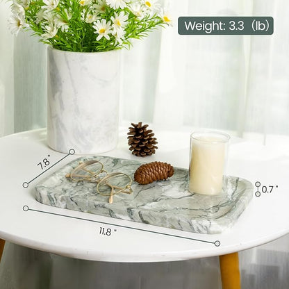 Vanity Tray, Marble Bathroom Tray Countertop, Decorative Dresser Organizer - Image 4