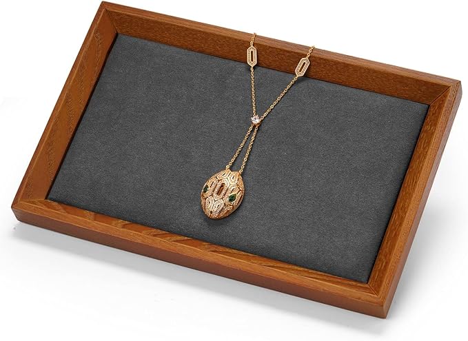 Oirlv Solid Wood Small Jewelry Tray Trade Showcase Countertop Jewelry Display - Image 9