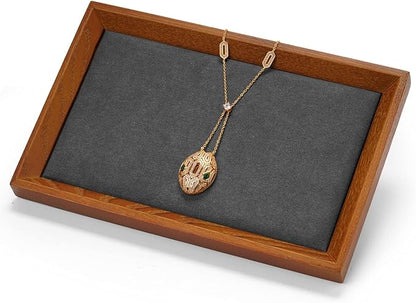 Oirlv Solid Wood Small Jewelry Tray Trade Showcase Countertop Jewelry Display - Image 9