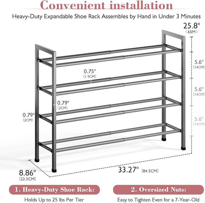 Bumusty 4-Tier Expandable Shoe Rack - Image 3