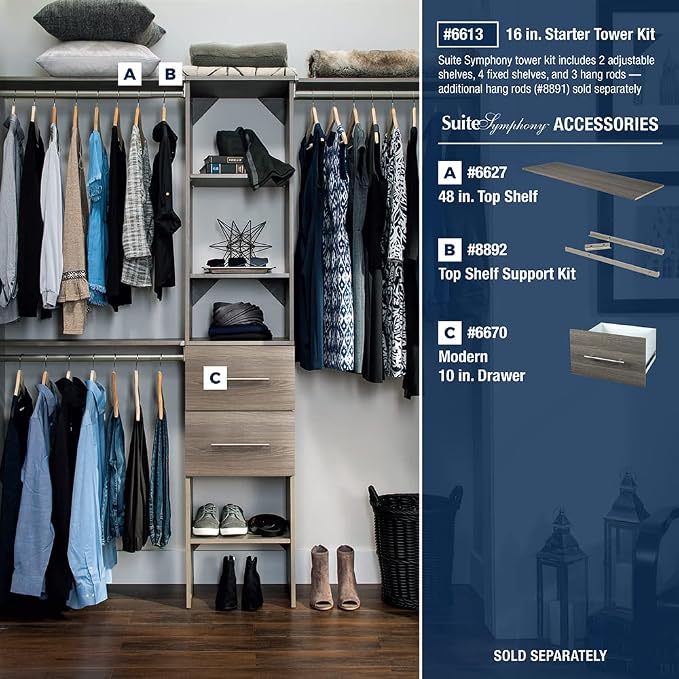 ClosetMaid SuiteSymphony Wood Closet Organizer Starter Kit - Image 6