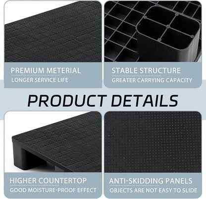 4 Pcs Plastic Pallet for Basement Storage Easy Stack Lightweight Floor Pallet - Image 3