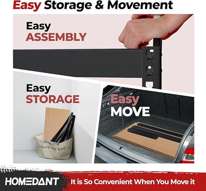 HOMEDANT 5-Tier Laminated Boltless Heavy Duty Metal Shelving Unit Adjustable - Image 7