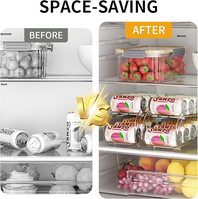 Drink Organizer for Fridge, Soda Can Organizer Dispenser for Refrigerator - Image 3