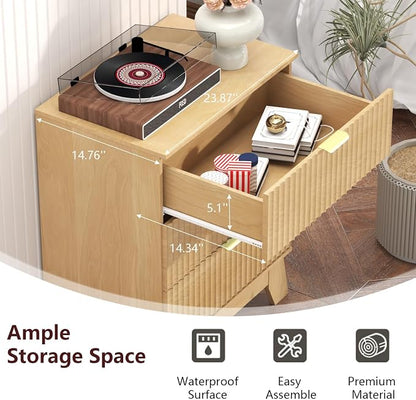 Fluted Dresser for Bedroom, 3 Drawer Dresser for Closet, Storage Cabinet and - Image 6