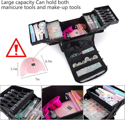 Large Makeup Carrying Train Case - Image 4