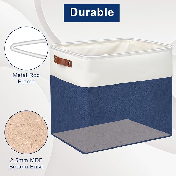 Large Fabric Storage Baskets | 50L Storage Bins, Decorative Linen Closet Baskets - Image 4