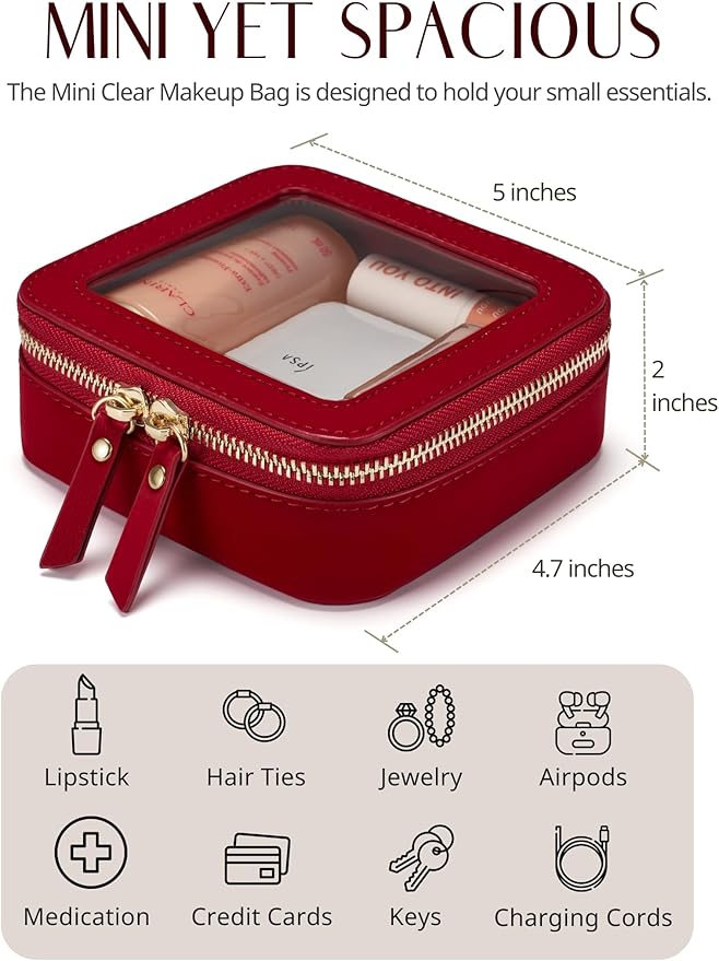 Popvibe Clear Makeup Bag Travel Cosmetic Case Transparent Toiletry Bag - Image 4