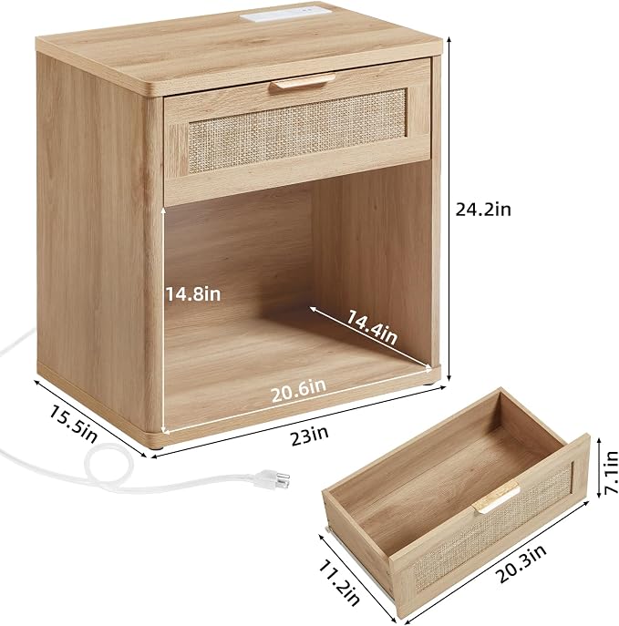 LEYAOYAO Rattan Nightstand - Image 3
