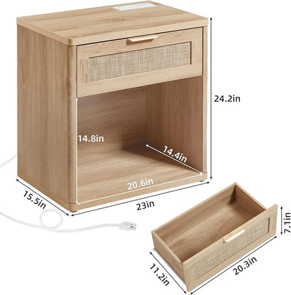 LEYAOYAO Rattan Nightstands Set of 2 - Image 3