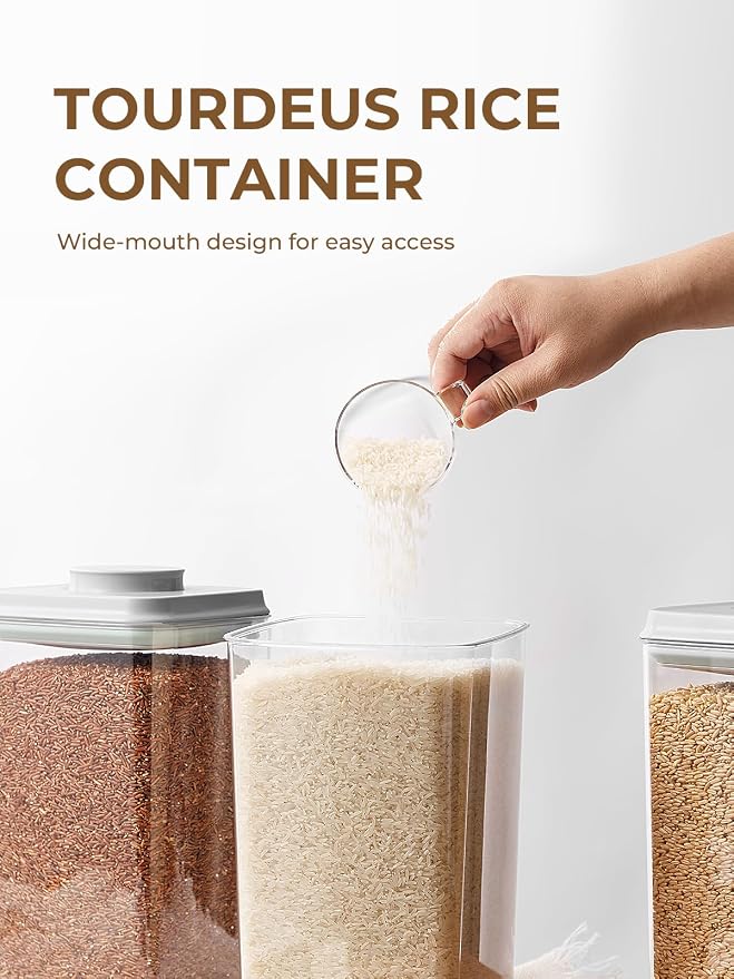 Cereal Containers Storage, 2 Pack Rice Holder, 4.22 Qt - Image 5