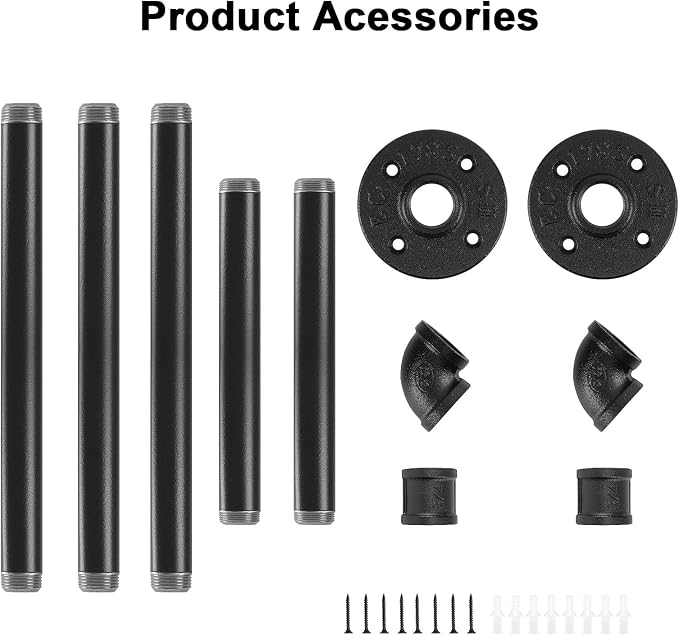 Industrial Iron Pipe Clothes Hanging Bar DIY Wall-Mounted Garment Rack Heavy - Image 8