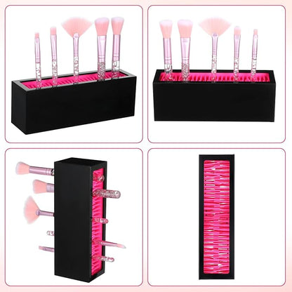 4 Pcs Makeup Brushes Holder Organizer, Silicone Vanity Air Drying Rack Display - Image 5