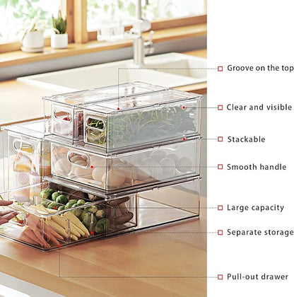 MANO Fridge Drawer Pull Out Stackable Bins - Image 4