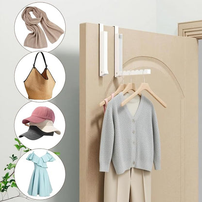 4PCS Over The Door Hanger Folding Over The Door Clothes Drying Rack Folding - Image 4