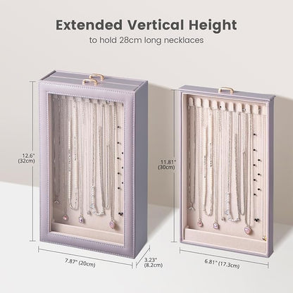 Lolalet Necklace Organizer Box, 2-Layer Jewelry Storage Boxes - Image 3