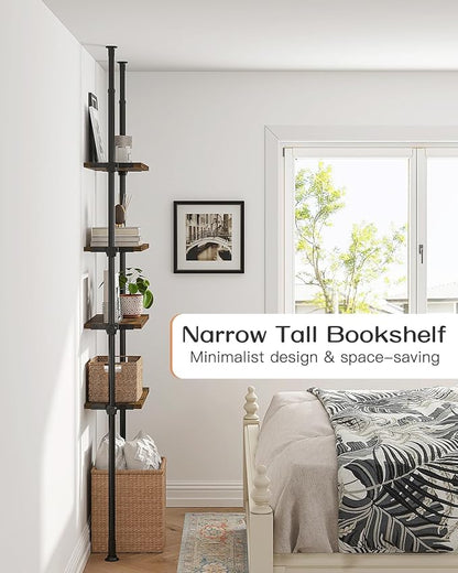 ALLZONE Adjustable Tall Narrow Bookshelf - Image 4