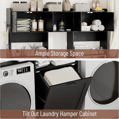 Over The Washer and Dryer Storage Cabinet, Laundry Room Organizer Standing Shelf - Image 5