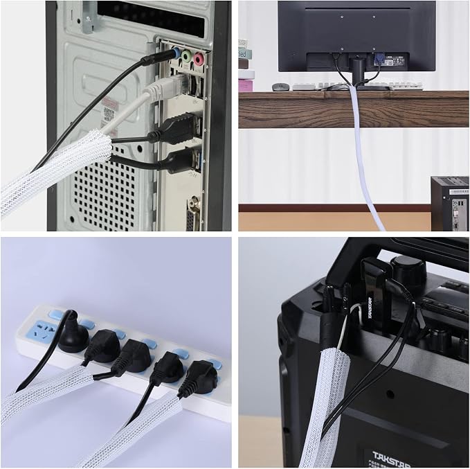 AGPTEK Cable Sleeve Cover, Home Office Wire Management Computer TV Wire Loom - Image 6