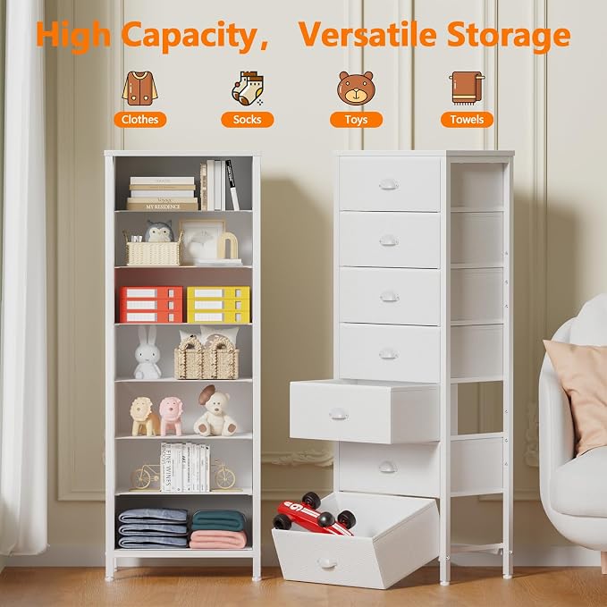 Furnulem White Tall Dresser for Bedroom - Image 4