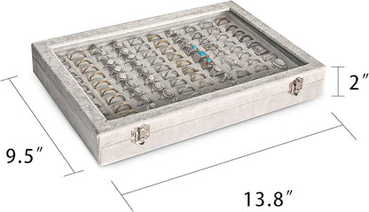 Frebeauty Ring Organizer Tray 100 Slots Ring Holder - Image 2