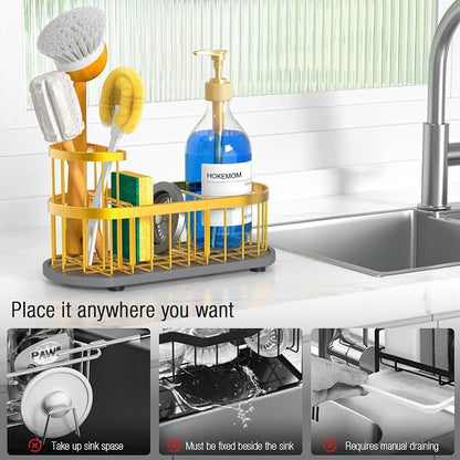 Kitchen Sink Organizer with Sponge Holder & Brush Holder - Image 3