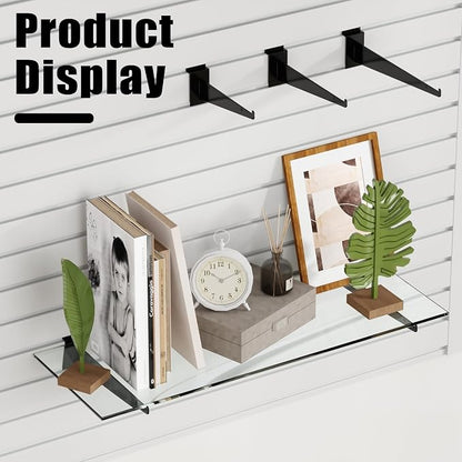 12" Black Slat Wall Shelf Brackets, Floating Metal Slat Wall Accessories - Image 7