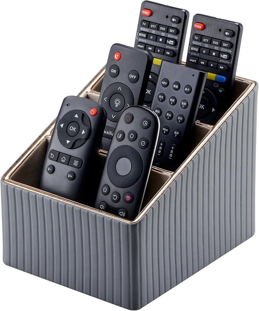 KINGFOM 3 Slot PU Leather Remote Controller Holder, Home Sundries Storage Box by KingfomLeatherHomeOfficeDecor